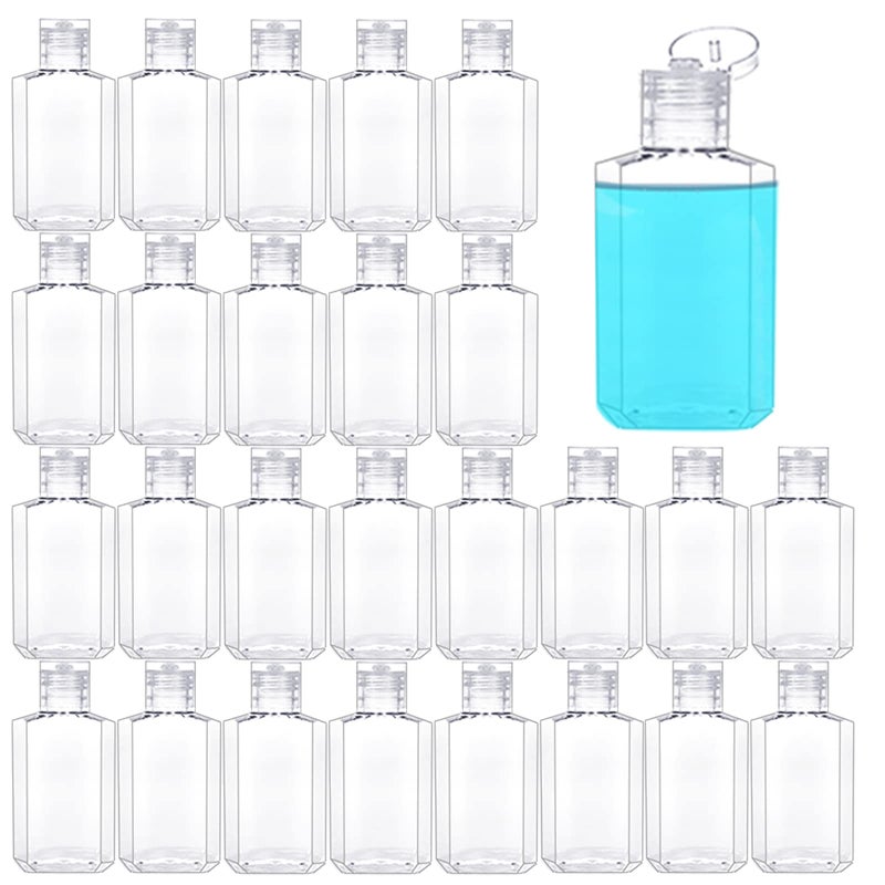 40 Pack 2 Oz Plastic Refillable Bottles with Flip Cap Travel Size Bottles Reusable Containers for Business Trip Outdoor Camping